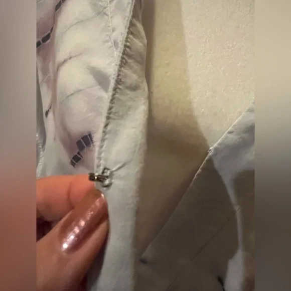 Young Fabulous & Broke Tia Top Blouse. Faux wrap. Light blue, lilac, grey. S-M - Picture 6 of 11